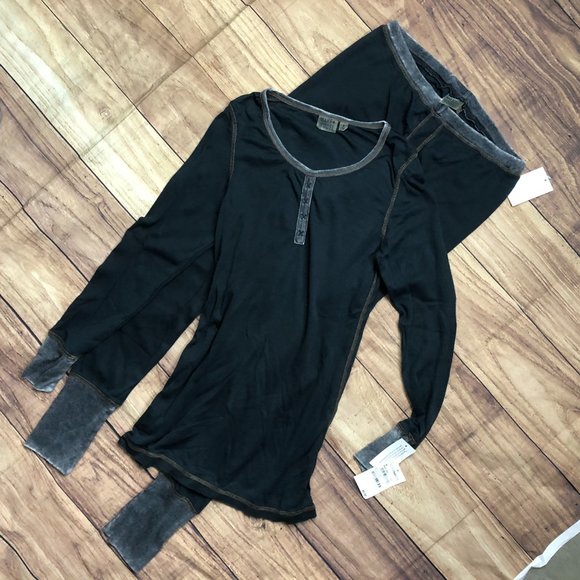 MAKE + MODEL Black LONG Sleeves Thermal Pajama set Nordstrom - Picture 6 of 10